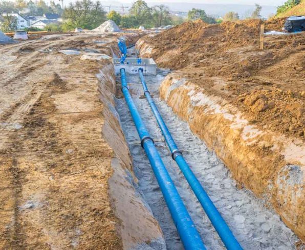 Construction site with new Water Pipes in the ground — Pipeline Condition Assessment in Auckland, NZ